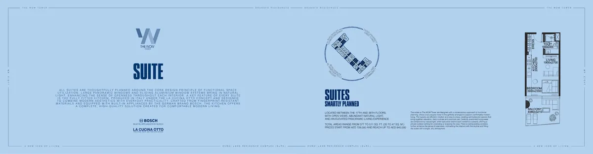 Floor plans: Suite, open-plan with a balcony